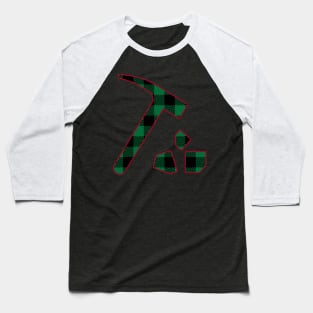 Plaid Christmas Rock Hammer Baseball T-Shirt